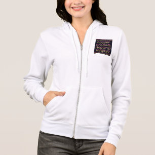 Retro-80er Rosa und Gelb leuchtendes Neon-Alphabet Hoodie