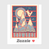 Retro 80er Schneeschuhski Aufkleber (Blatt)