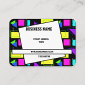 RETRO 80er SHAPE PATTERN BUSINESS COMPANY LOGO Visitenkarte (Rückseite)