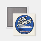 Retro 80er Skate Shop Blaues Logo Magnet (Vorderseite/Rückseite)
