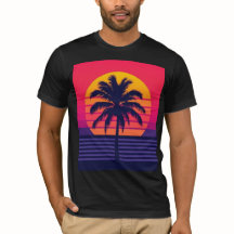 Retro 80er Sonnenuntergang Palme Synthwave Kunst