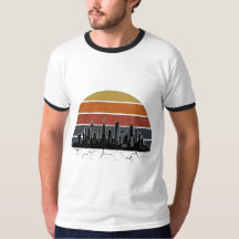 Retro 80er Stadt-Skyline Sonnenuntergang Vintage-S