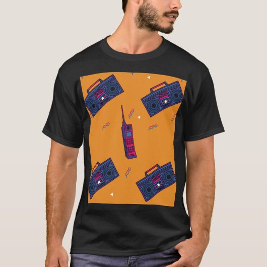Retro 80er Stil Hintergrund, bunt. T-Shirt (Vorderseite)