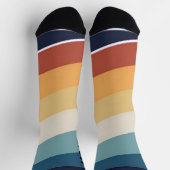 Retro 80er Streifen Personalisiert Socken (Oben)