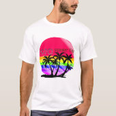 "Retro 80er Summer Vibe T - Shirt - Rainbow Palm S (Vorderseite)