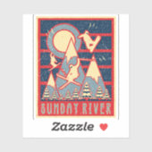 Retro 80er Sunday River Ski Aufkleber (Blatt)