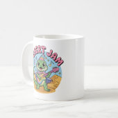 Retro 80er Synthwave Echse Keytar Kaffeetasse (Vorderseite Links)