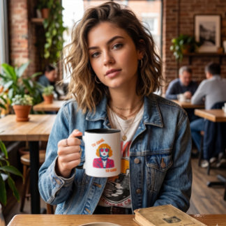 Retro 80er Synthwave Mädchen "Zu cool, um sich zu Kaffeetasse
