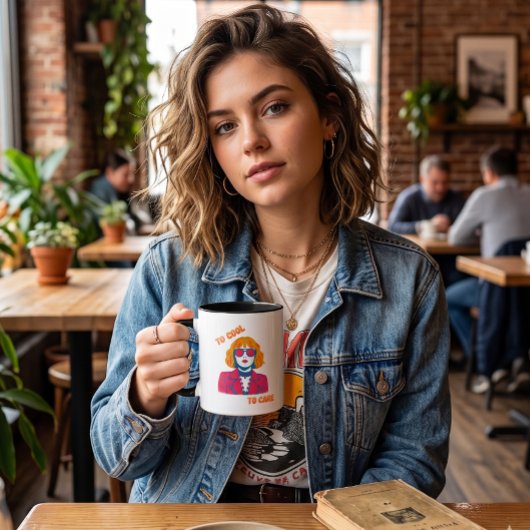 Retro 80er Synthwave Mädchen "Zu cool, um sich zu Kaffeetasse