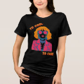 Retro 80er Synthwave Mädchen "Zu cool, um sich zu  Tri-Blend Shirt (Vorderseite)