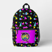 RETRO 80er TAPE FARBIGE FORMEN Bedruckter Rucksack (Vorderseite)