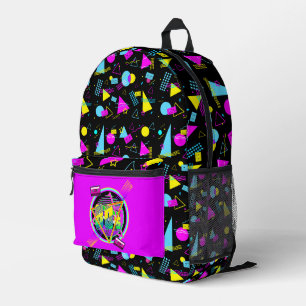 RETRO 80er TAPE FARBIGE FORMEN Bedruckter Rucksack