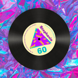 Retro 80er Themed 60. Geburtstagsparty Imitate Rec Einladung