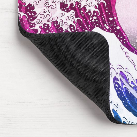 Retro 80er Vaporwave Great Wave Mousepad (Ecke)