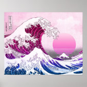 Retro 80er Vaporwave Great Wave Poster (Vorne)