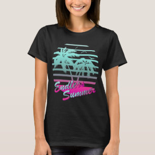 Retro 80er Vaporwave Tropical Endless Summer Blue T-Shirt