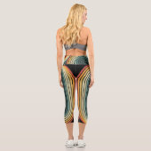 Retro 80er Vaporwave tropische Geometrie Capri Leggings (Rückseite)
