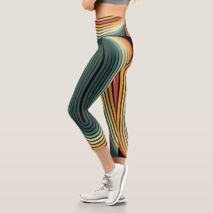 Retro 80er Vaporwave Tropisches Geometrisches Desi Capri Leggings