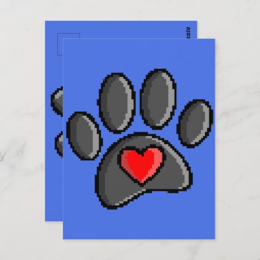 Retro 80er Video Game 8 Bit Pixel Art Dog Pad Prin Postkarte (Vorne/Hinten)