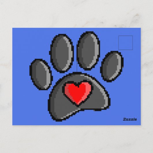 Retro 80er Video Game 8 Bit Pixel Art Dog Pad Prin Postkarte (Rückseite)