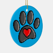 Retro 80er Video Game 8 Bit Pixel Art Dog Patch Keramik Ornament (Rechts)