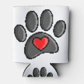 Retro 80er Video Game 8 Bit Pixel Art Dog Paw Dosenkühler (Vorderseite)