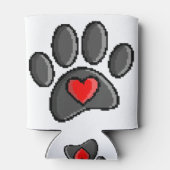 Retro 80er Video Game 8 Bit Pixel Art Dog Paw Dosenkühler (Rückseite)