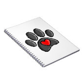 Retro 80er Video Game 8 Bit Pixel Art Dog Paw Notizblock (Rechte Seite)