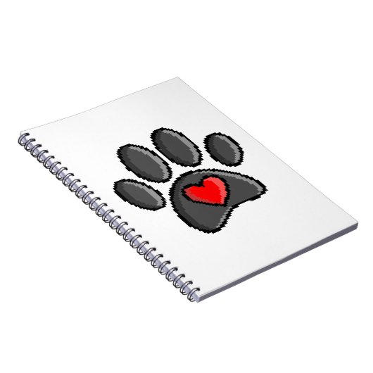 Retro 80er Video Game 8 Bit Pixel Art Dog Paw Notizblock (Rechte Seite)