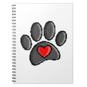 Retro 80er Video Game 8 Bit Pixel Art Dog Paw Notizblock (Vorderseite)