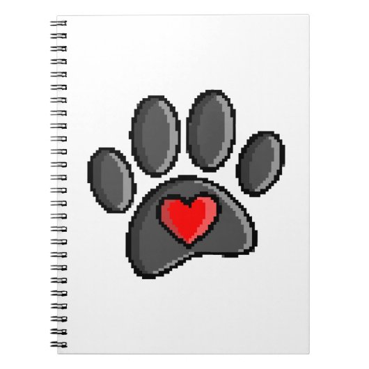 Retro 80er Video Game 8 Bit Pixel Art Dog Paw Notizblock (Vorderseite)