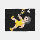 Retro-80er-Videospiel-Pixel-Art-Badminton-Spieler  Fleecedecke (Vorderseite (Horizontal))