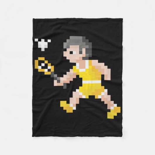 Retro-80er-Videospiel-Pixel-Art-Badminton-Spieler  Fleecedecke (Vorderseite)