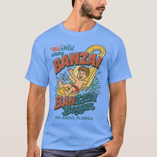 Retro 80er Wasserpark BANZAI ORLANDO, FLORIDA T-Shirt (Vorderseite)