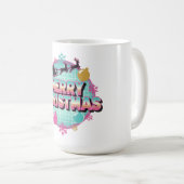 Retro-80er-Weihnachtsgrafik Kaffeetasse (VorderseiteRechts)