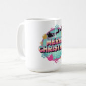 Retro-80er-Weihnachtsgrafik Kaffeetasse (Vorderseite Links)