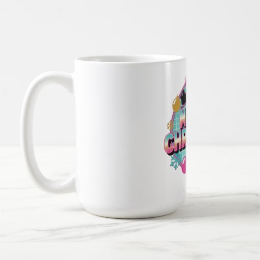 Retro-80er-Weihnachtsgrafik Kaffeetasse (Links)