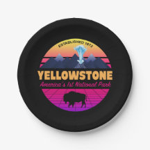 RETRO 80er YELLOWSTONE NATIONALPARK NEON VAPORWAVE