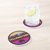 RETRO 80er YELLOWSTONE NATIONALPARK VAPORWAVE Getränkeuntersetzer (Seite)