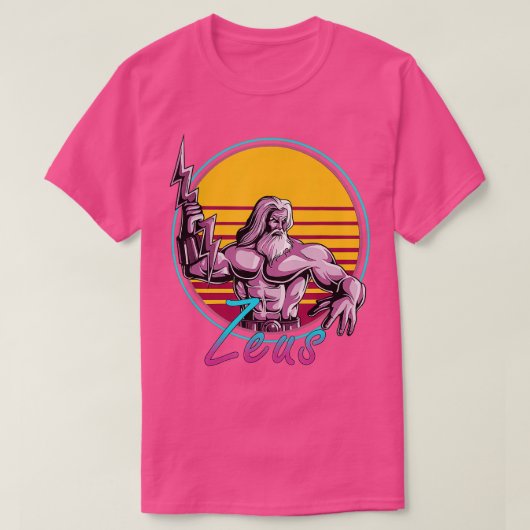 Retro 80er Zeus Griechische Mythologie, Retrowelle T-Shirt (Design vorne)
