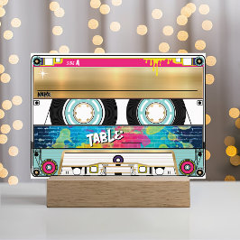 Retro 80's 90er Hip Hop Gold Cassette Tape Wedding Platzkarte