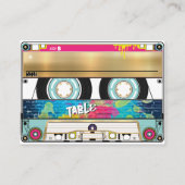 Retro 80's 90er Hip Hop Gold Cassette Tape Wedding Platzkarte (Rückseite)