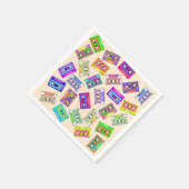 Retro 80's 90er Neon Gemustert Cassette Tapes Serviette (Ecke)