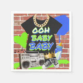 Retro 80's/90's Hip Hop Baby Shower Napkins Serviette