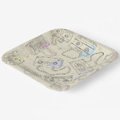 Retro 80s 90s Nostalgic Cassette Mix Tape Pattern Pappteller (Gewinkelt)