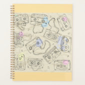 Retro 80s 90s Nostalgic Cassette Mix Tape Pattern Planer (Vorderseite)