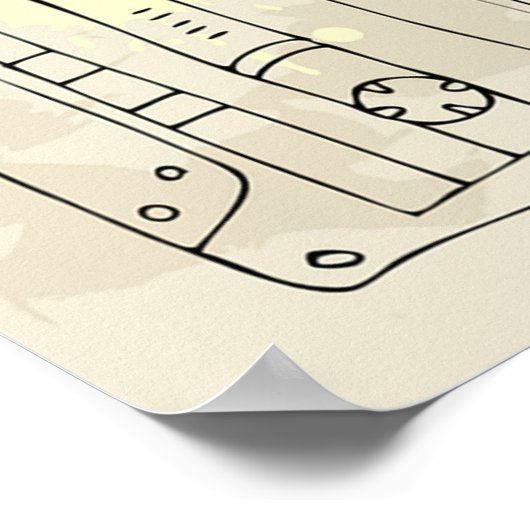 Retro 80s 90s Nostalgic Cassette Mix Tape Pattern Poster (Ecke)