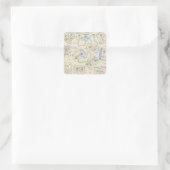 Retro 80s 90s Nostalgic Cassette Mix Tape Pattern Quadratischer Aufkleber (Tasche)