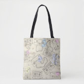 Retro 80s 90s Nostalgic Cassette Mix Tape Pattern Tasche (Vorderseite)