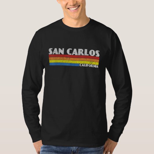 Retro 80s California CA Souvenir San Carlos T-Shirt (Vorderseite)